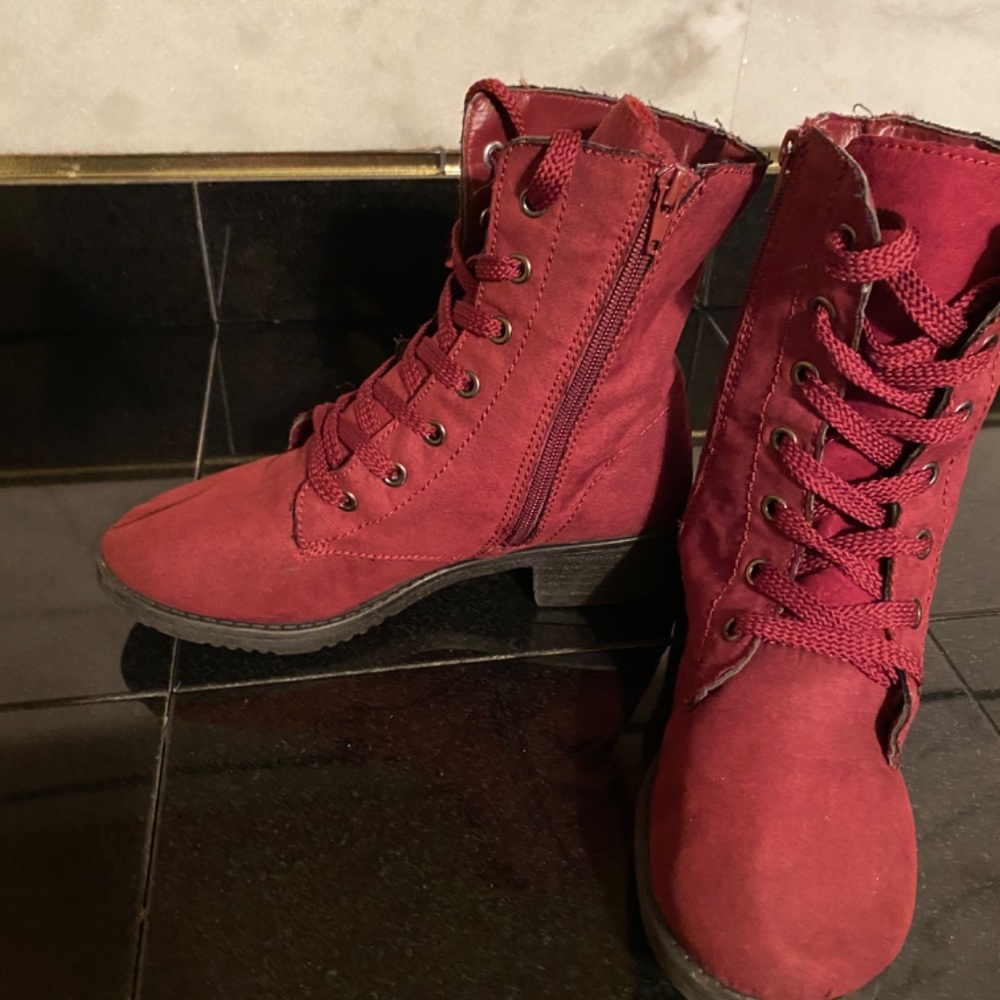 Burgundy ankle boots